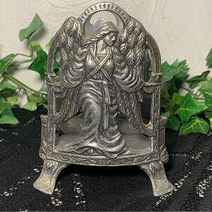 VTG 1996 Carson Pewter Angel Jar Candle Holder